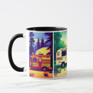 Mug 4 photo camping remorque détente scène café mu