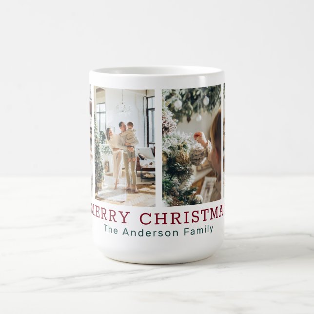 Mug 4 Photo Red Green Joyeux Noël (Centre)