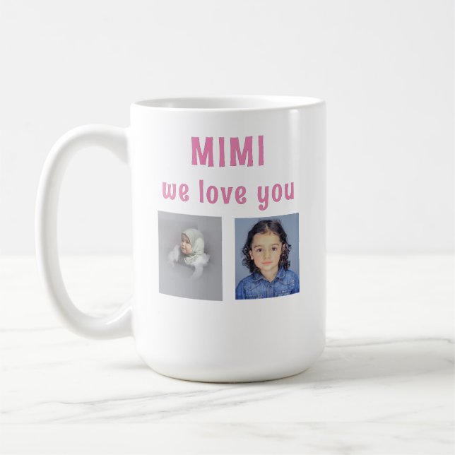 Mug 4 photos personnalisées Nous vous aimons MIMI (Gauche)
