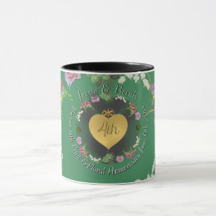 Mug 4ème anniversaire de mariage Fruit & Fleur