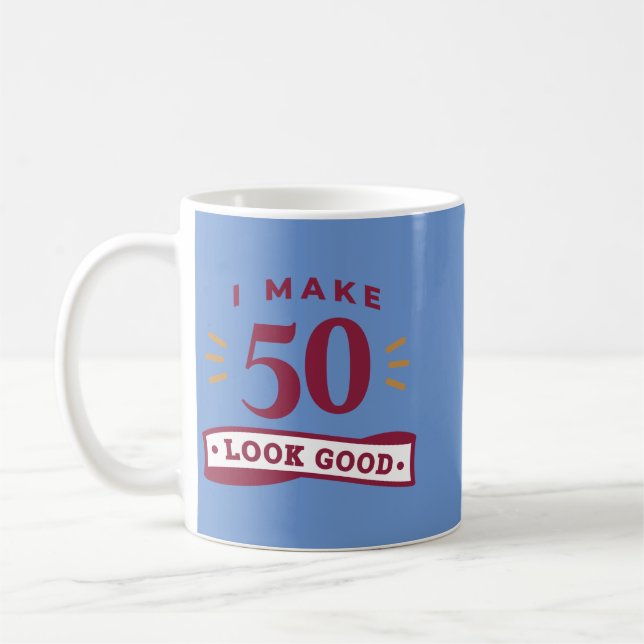 Mug 50 ans 50e anniversaire heureux cadeau idée devis (Gauche)
