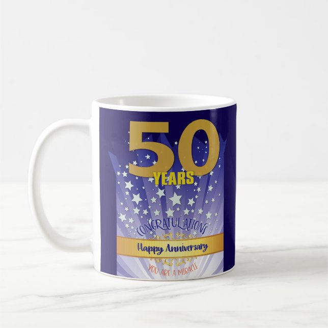 Mug 50 ans CUSTOM Recovery Anniversaire Bold Numeral (Gauche)