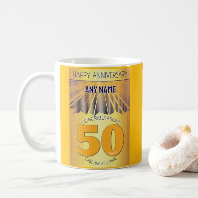 Mug 50 ans d'anniversaire de sobriété | Golden Ray 12  (Avec donut)
