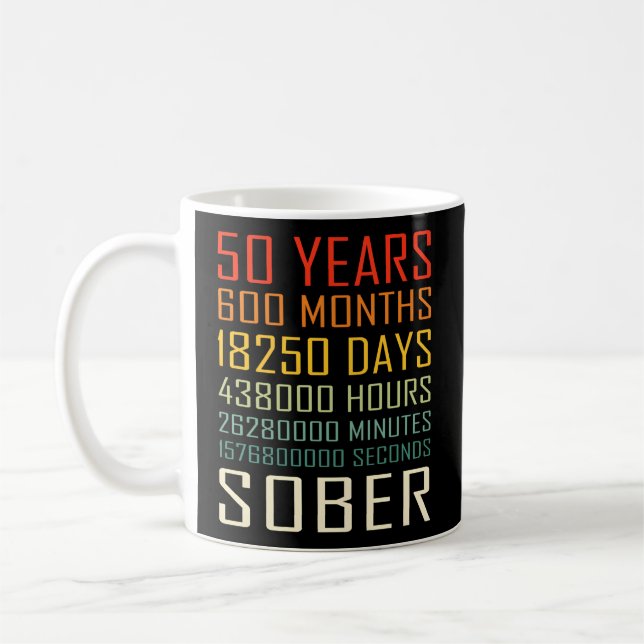 Mug 50 ans de sobriété 50 ans de sobre (Gauche)