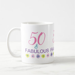 Mug 50 ans et fabuleux 50e anniversaire amusant violet