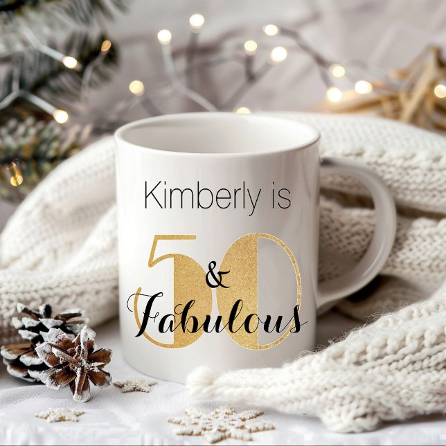 Mug 50 ans et Fabuleux Fête d'anniversaire personnalis (Créateur téléchargé)