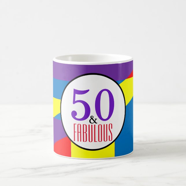 Mug 50 ans et sublimes couleurs géométriques d'une éta (Centre)