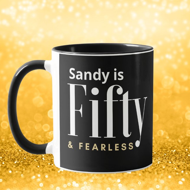 Mug 50 ans & Sans Peur Anniversaire Élégant Moderne No (Créateur téléchargé)
