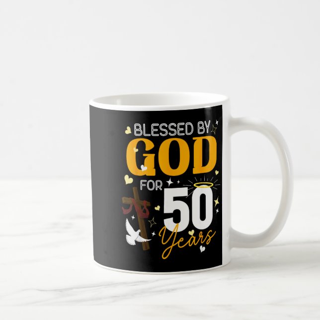 Mug 50 Birthday Blessed By God For 50 Years Old 50th B (Droite)