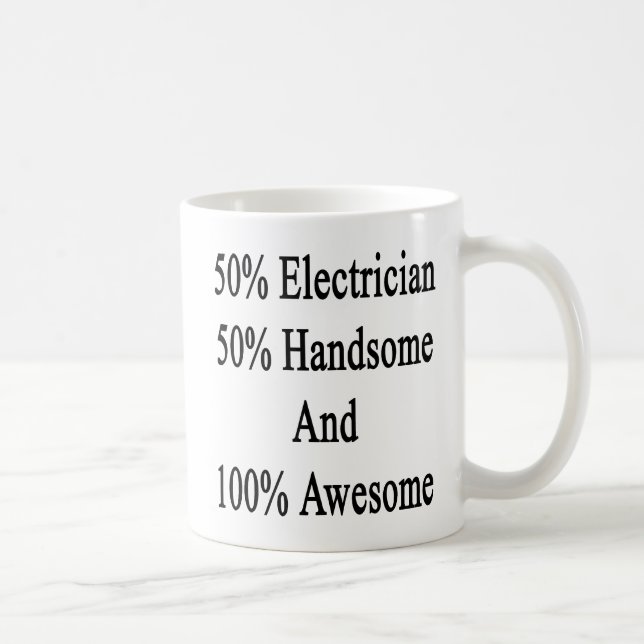 Mug 50 électricien 50 beau et 100 impressionnants (Droite)
