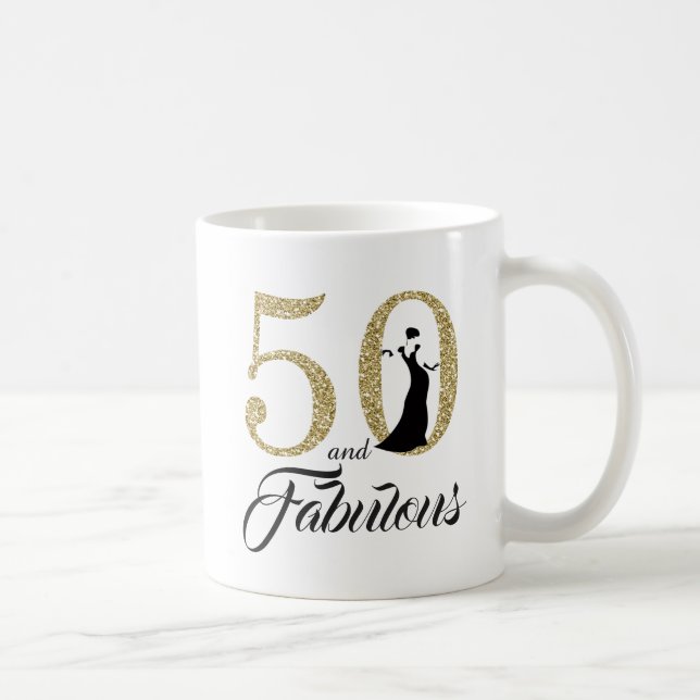Mug 50 et anniversaire de parties scintillantes (Droite)