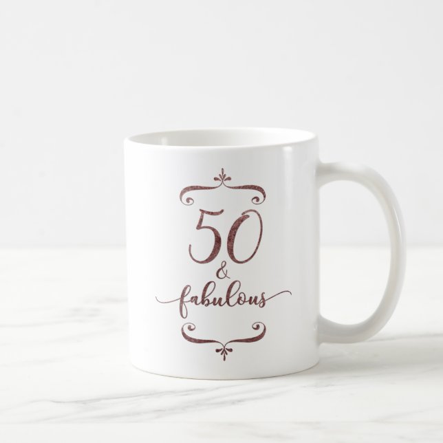 Mug "50 et anniversaire" de parties scintillantes (Droite)