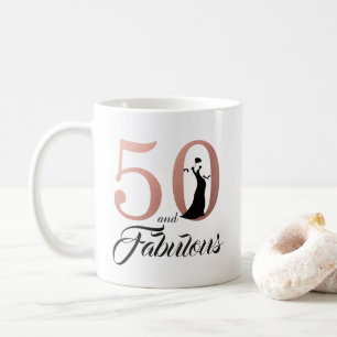 Mug 50 et anniversaire d'or rose fabuleux cinquantième
