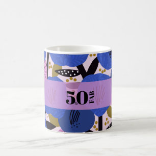 Mug 50 et fabuleux 50e anniversaire Blue Floral Patter