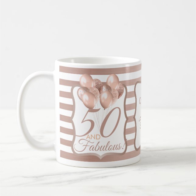 Mug 50 et fabuleux 50e anniversaire Rose Gold (Gauche)
