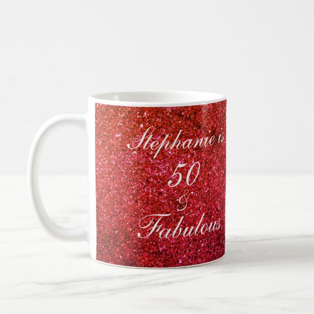Mug 50 Et Fabuleux Anniversaire Parties scintillant Ro (Gauche)