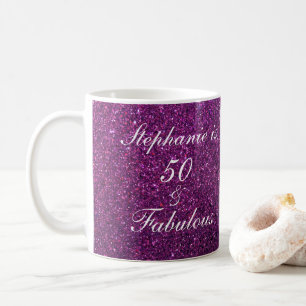 Mug 50 Et Fabuleux Anniversaire Violet Parties scintil