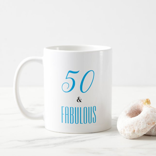 Mug 50 et fabuleux café-Mug personnalisable (Avec donut)