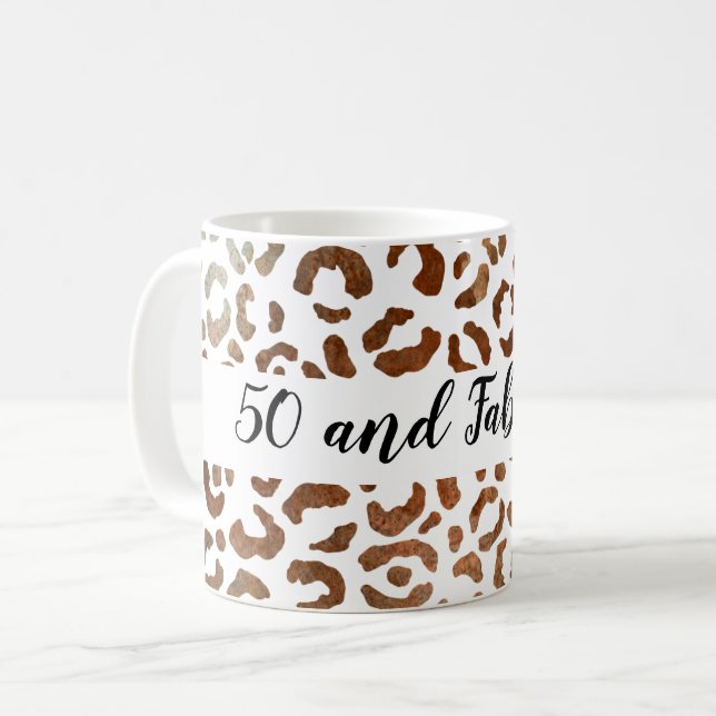 Mug 50 et fabuleux Cheetah Imprimer Abstrait (Devant gauche)