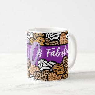 Mug 50 et fabuleux Coeur Poster de animal violet éléga