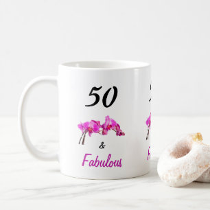 Mug 50 et fabuleux rose fier d'être 50 photo