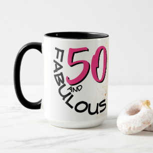 Mug 50 et fabuleux texte d'anniversaire Vintage Vélo A