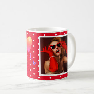 Mug 50 et Fabulous Photo Name Red 50th Birthday Red W