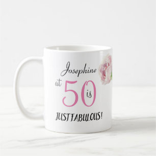 Mug 50 et Fabulous Rose Black Cinquantième anniversair