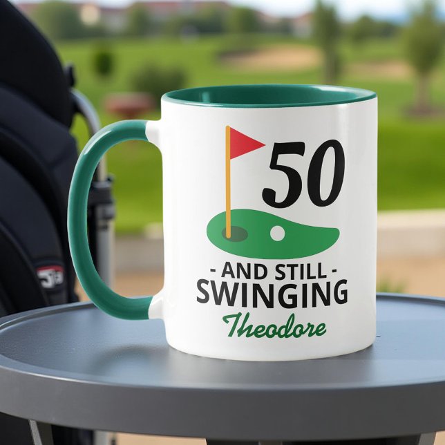 Mug 50 et toujours Swing, Funny 50e Anniversaire Golfe (Créateur téléchargé)