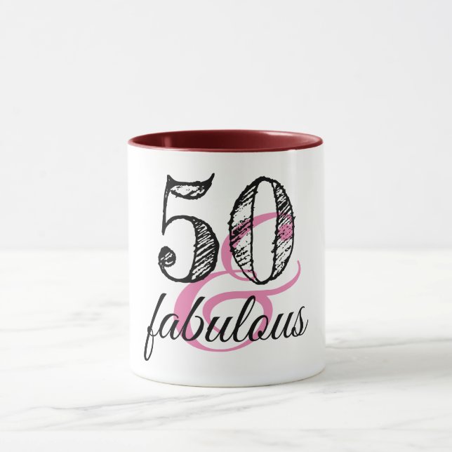 Mug 50 & Fabuleuse fête d'anniversaire (Centre)