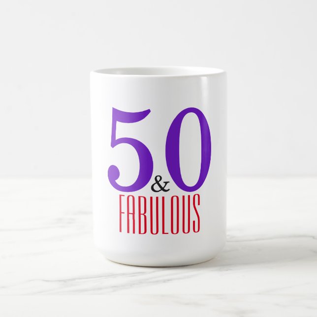Mug 50 & Fabuleux Chic Typographie Féminine d'Annivers (Centre)