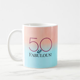 Mug 50 & Fabuleux fête d'anniversaire commémoratif