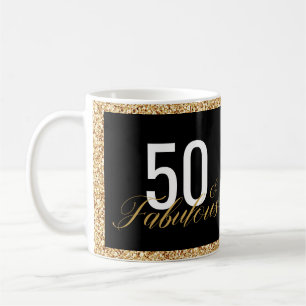Mug 50 & Fabulous Gold Parties scintillant anniversair