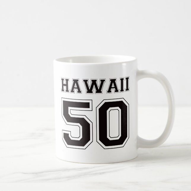 Mug 50 Hawaï - noir (Droite)