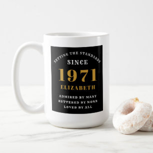 Mug 50e anniversaire 1971 Black Gold pour sa personnal