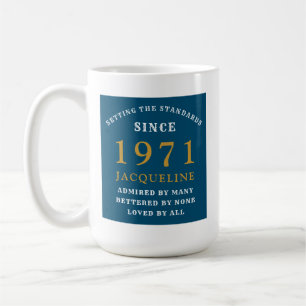 Mug 50e anniversaire 1971 Blue Gold pour sa personnali