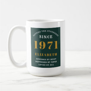 Mug 50e anniversaire 1971 Gold vert pour sa personnali