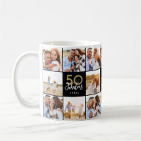 50e anniversaire bon noir collage photo chic c