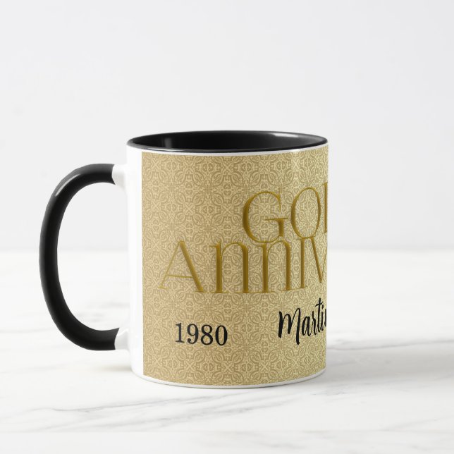 Mug 50e anniversaire de Mariage d'or Damas (Gauche)