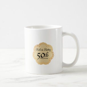 Mug 50e anniversaire de Mariage personnalisé Or