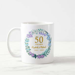 Mug 50e anniversaire du Mariage Golden Bluebells Wreat