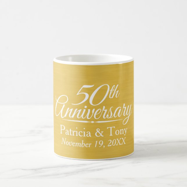 Mug 50e anniversaire du Mariage Golden personnalisé (Centre)