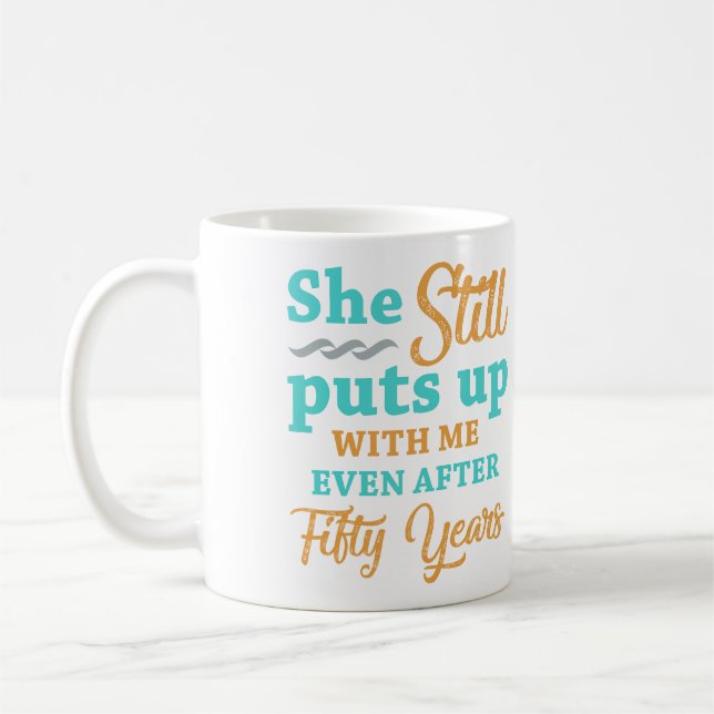 Mug 50e anniversaire du Mariage Humour pour hommes (Gauche)