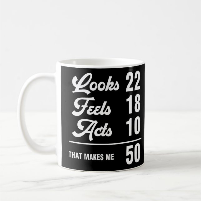 Mug 50e anniversaire Look 22 Feels 18 Actes 10 50 Year (Gauche)