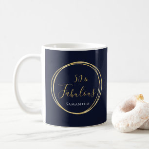Mug 50e anniversaire Marine Gold Personnalisé