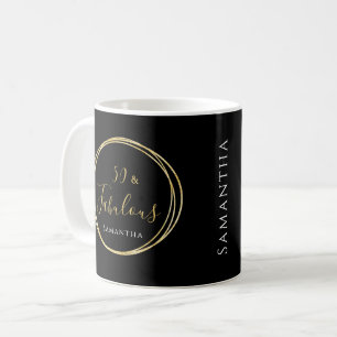 Mug 50e Anniversaire Noir Or Personnalisé