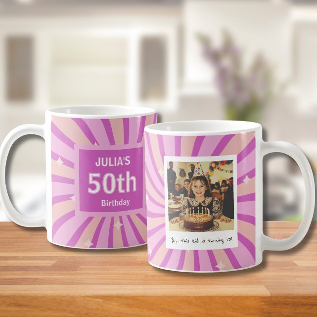Mug 50e Anniversaire Photo drôle violet (Créateur téléchargé)