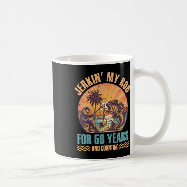 Mug 50e anniversaire pour le pêcheur Jerkin' My Rod 50 (Droite)