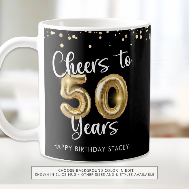 Mug 50e anniversaire Soeurs à 50 ans Black Gold (Créateur téléchargé)
