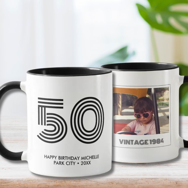 Mug 50e fête d'anniversaire Favoriser l'année Vintage  (Créateur téléchargé)